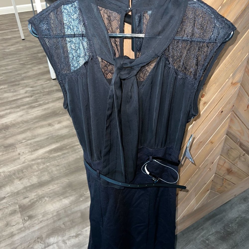 GUESS Size 8 Black Lace Dress with Belt